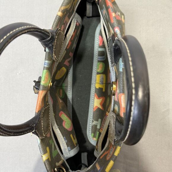 VINTAGE Y2K Dooney & Bourke Black Mini Tassels Graffiti Bag - Picture 3 of 7